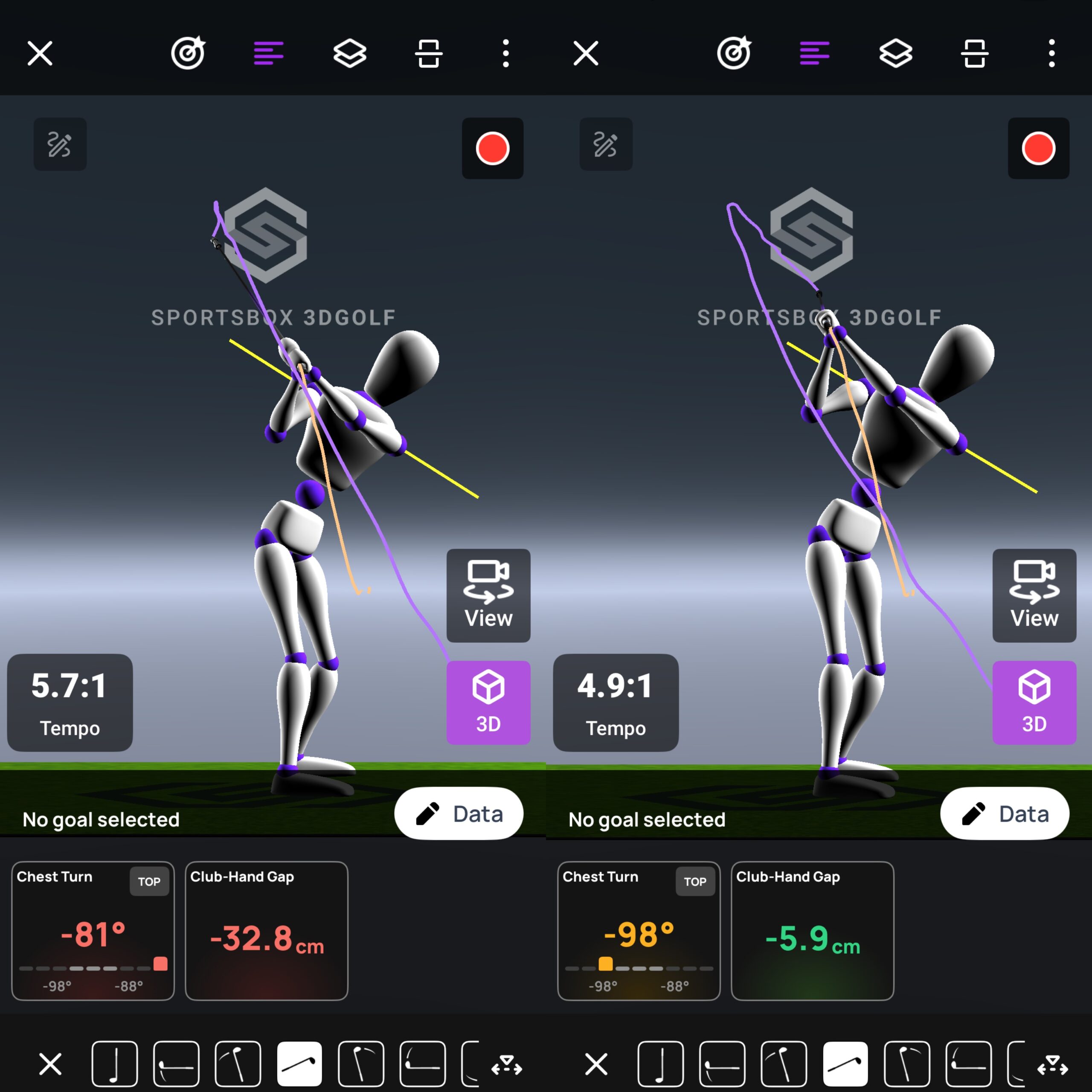 トップの深さとクラブハンドギャップの関連性